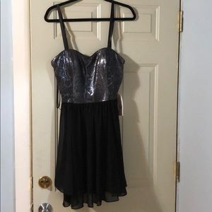 Guess snakeskin sequin and black Chiffon dress